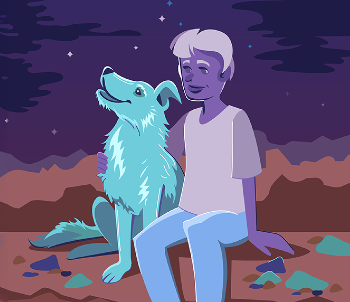 Perpetual Memories dog with his owner